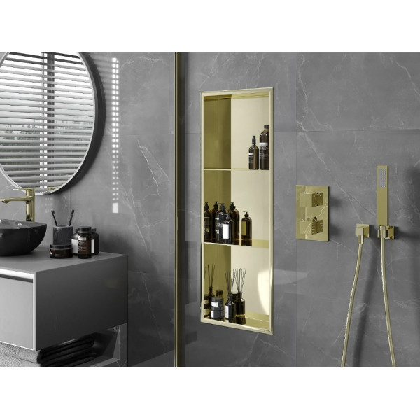 Вбудована полиця MEXEN X-Wall-R 90 GOLD з обідком