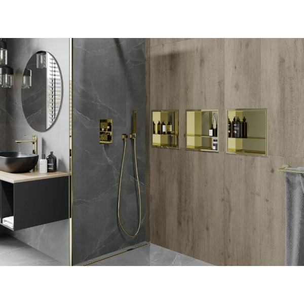 Вбудована полиця MEXEN X-Wall-R 30 GOLD з обідком