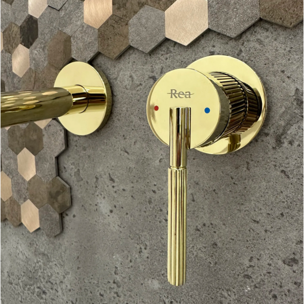 Смеситель для раковины (умывальника) REA ARGON GOLD + BOX скрытого монтажа
