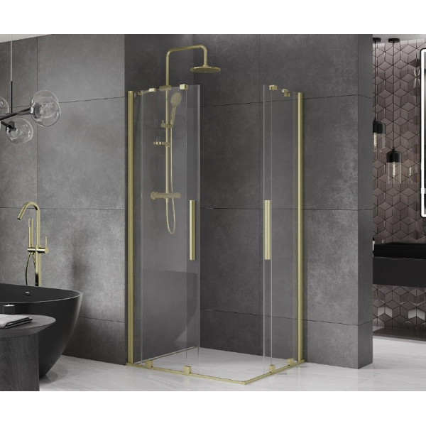 Душова кабіна MEXEN VELAR DUO 100х90 BRUSHED GOLD