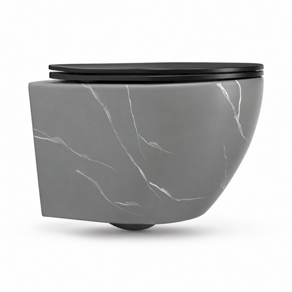 Подвесной унитаз VBI VULCANO GREY STONE MATT TORNADO