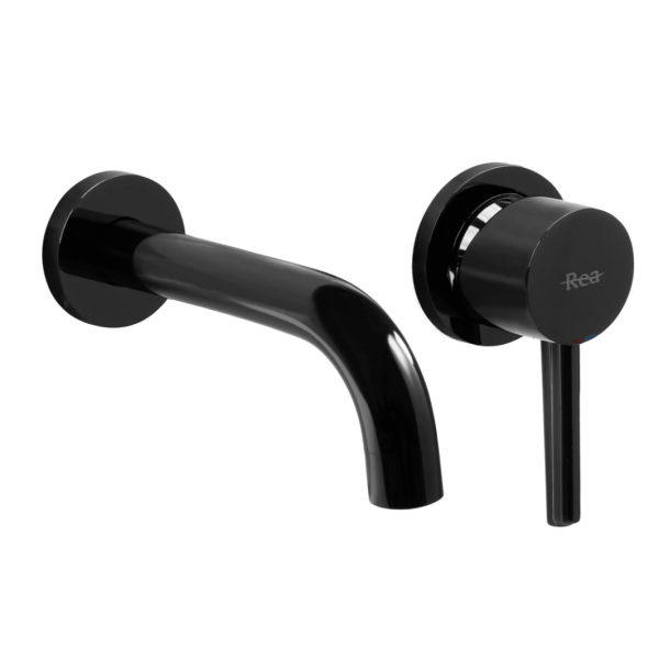 Смеситель для раковины (умывальника) REA LUNGO BLACK GLOSSY + BOX скрытого монтажа *