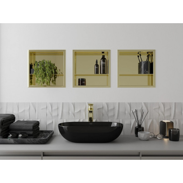 Вбудована полиця MEXEN X-Wall-R 30 GOLD з обідком