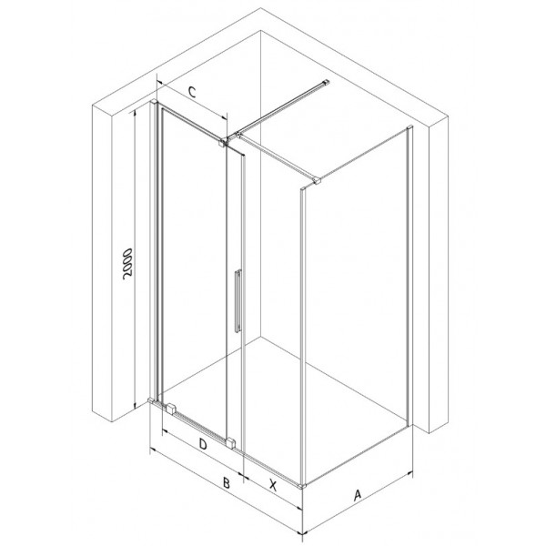 Душова кабіна MEXEN VELAR 120х110 GRAPHITE
