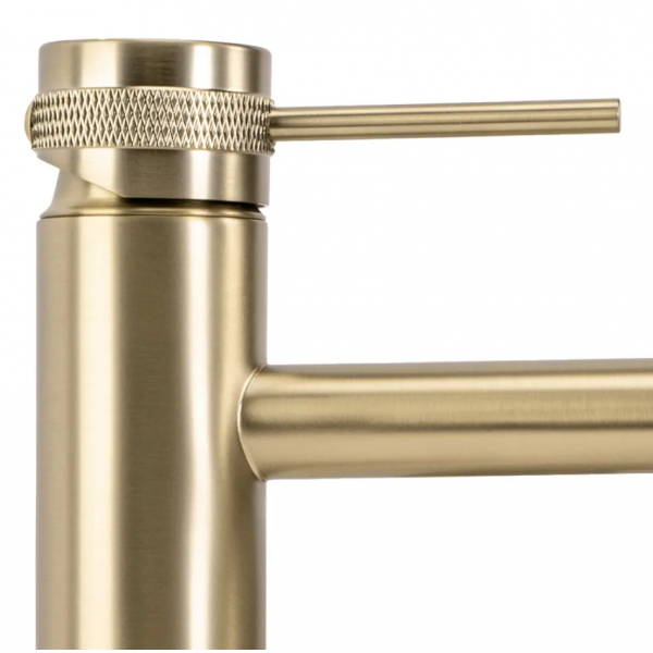 Смеситель для раковины (умывальника) REA LUNGO GRIP BRUSHED GOLD низкий