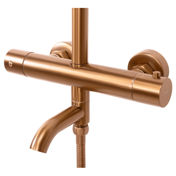 Душевой гарнитур REA LUNGO BRUSHED COPPER с термостатом и изливом