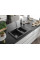 Гранітна кухонна мийка MEXEN GASPAR BLACK SILVER + сифон CHROME