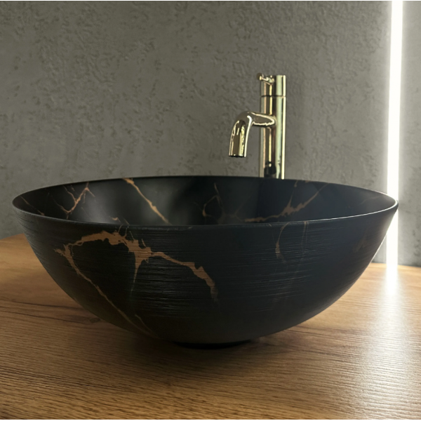 Умывальник (раковина) REA STELLA BLACK MARBLE BRUSHED накладной