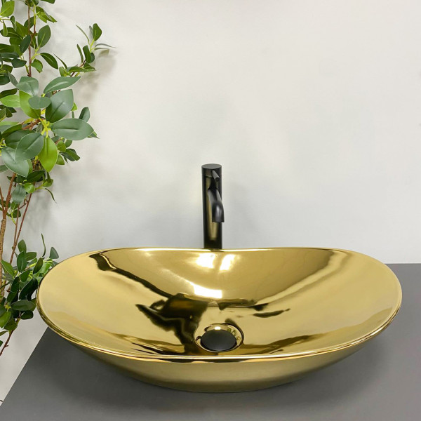 Умывальник (раковина) VBI TURIN GOLD GLOSSY накладной