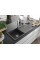 Гранітна кухонна мийка MEXEN LEO BLACK GRANITE + сифон CHROME
