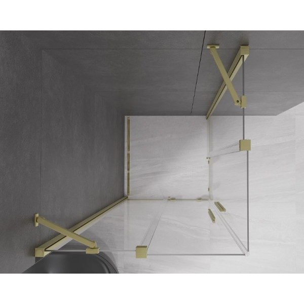 Душова кабіна MEXEN VELAR DUO 80х80 BRUSHED GOLD