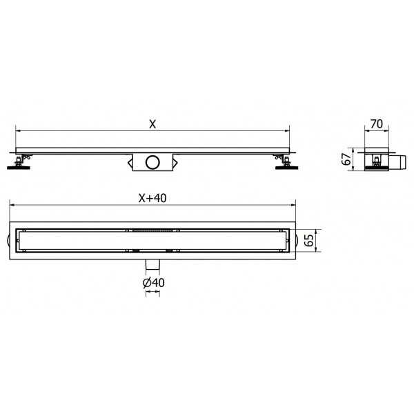 Трап для душу MEXEN FLAT 100 M01 BLACK чорний