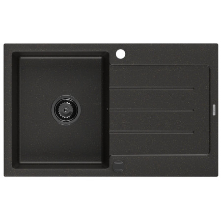 Гранітна кухонна мийка MEXEN BRUNO BLACK GOLD + сифон BLACK