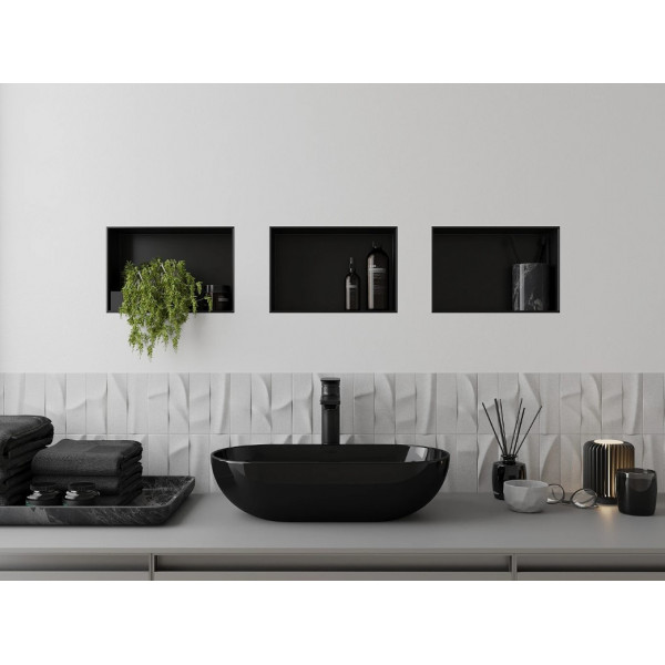 Вбудована полиця MEXEN X-Wall-NR 30x20 BLACK без обідка