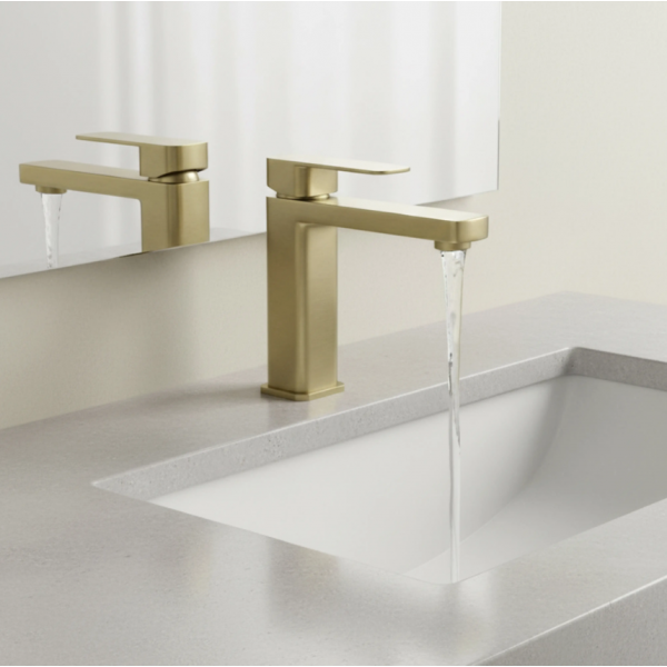 Смеситель для раковины (умывальника) REA ARLO BRUSHED GOLD низкий