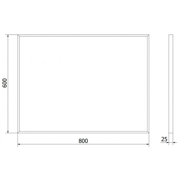 Дзеркало MEXEN LOFT 80x60 BLACK прямокутне