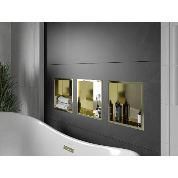 Вбудована полиця MEXEN X-Wall-R 30 GOLD з обідком *