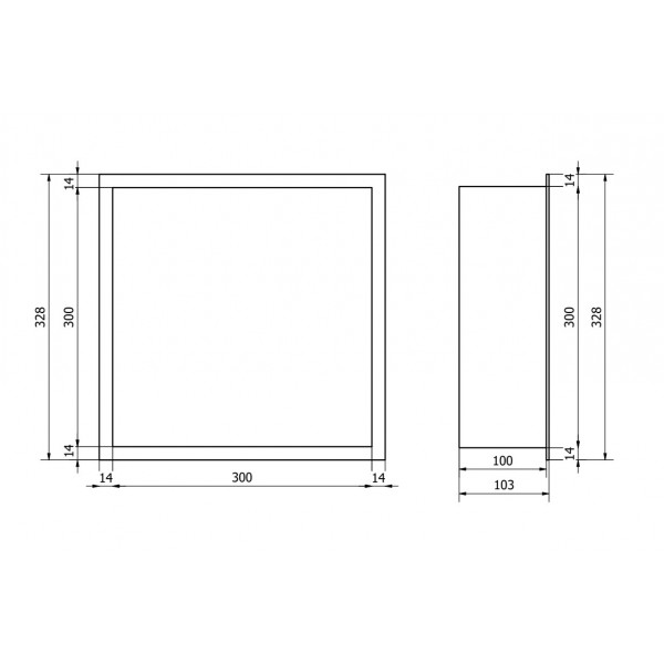 Вбудована полиця MEXEN X-Wall-R 30 INOX з обідком