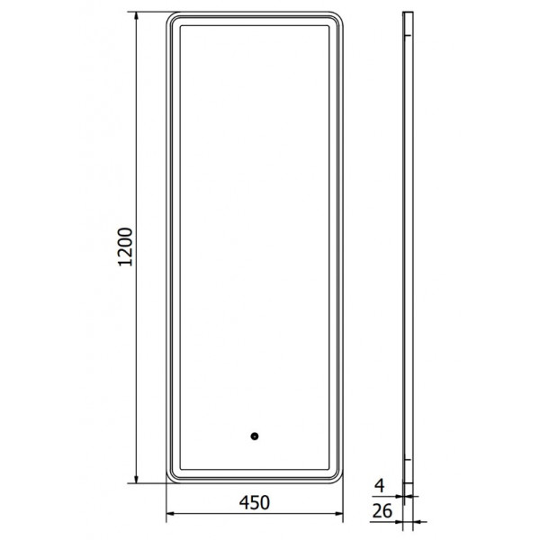Дзеркало MEXEN CORO 45x120 LED прямокутне