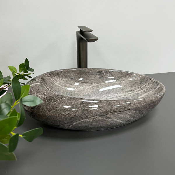 Умывальник (раковина) VBI VICENZA DARK STONE GLOSSY накладной