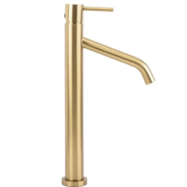 Смеситель для раковины (умывальника) REA LEVEL BRUSHED GOLD матовое золото высокий