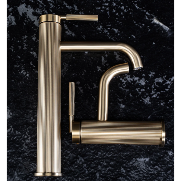 Смеситель для раковины (умывальника) REA ARGON BRUSHED GOLD низкий