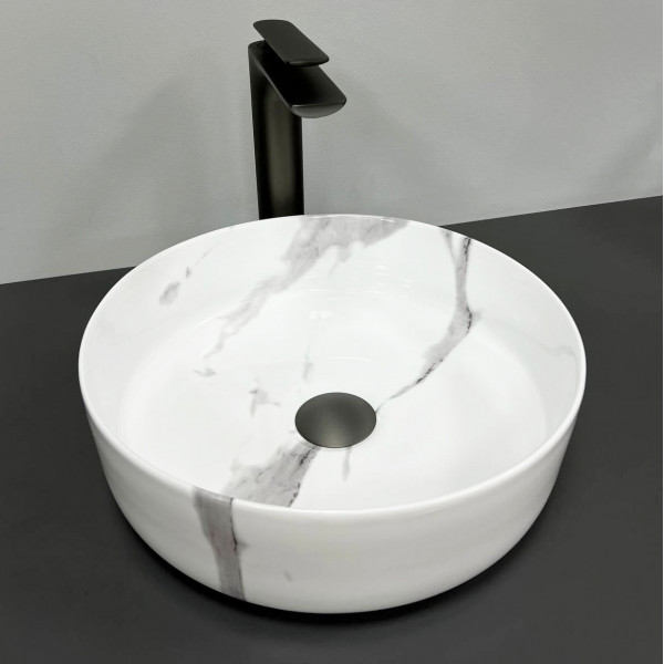 Умывальник (раковина) VBI PRATO MARBLE NATURE GLOSSY накладной