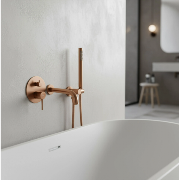 Смеситель для ванны REA LUNGO BRUSHED COPPER + BOX скрытого монтажа