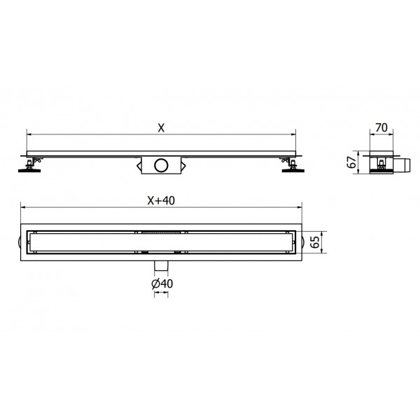 Трап для душу MEXEN FLAT 60 M01 BLACK чорний