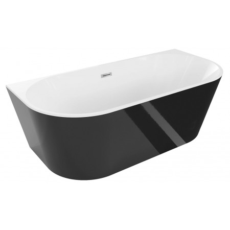 Ванна пристінна MEXEN OVAL 140x75 BLACK WHITE акрилова
