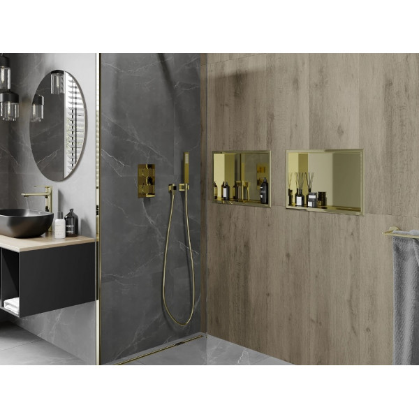 Вбудована полиця MEXEN X-Wall-R 45x30 GOLD з обідком