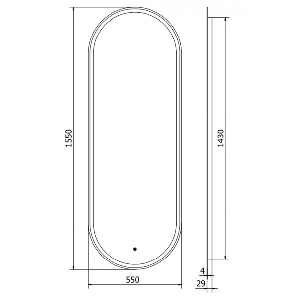 Дзеркало MEXEN BONO 55x155 LED овальне