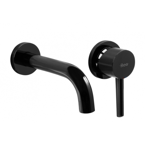 Смеситель для раковины (умывальника) REA LUNGO BLACK GLOSSY + BOX скрытого монтажа *