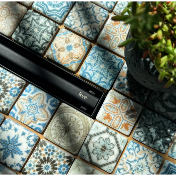 Трап для душа REA NEOX 80 SLIM PRO BLACK черный