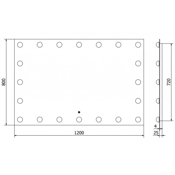 Дзеркало MEXEN DONA 120x80 LED прямокутне