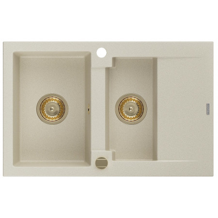 Гранітна кухонна мийка MEXEN GASPAR BEIGE + сифон GOLD