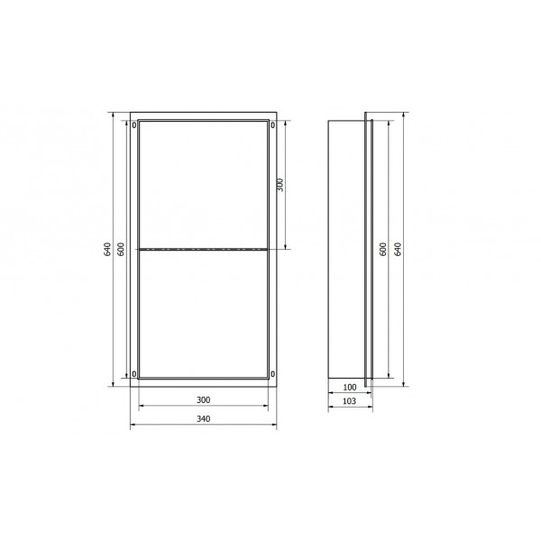 Вбудована полиця MEXEN X-Wall-NR 60x30 GOLD без обідка