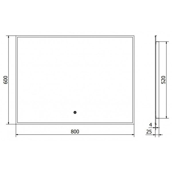 Дзеркало MEXEN ERMA 80x60 LED прямокутне
