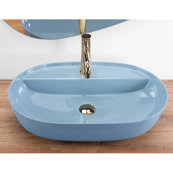 Умывальник (раковина) REA AURA 61 BLUE SHINY накладной