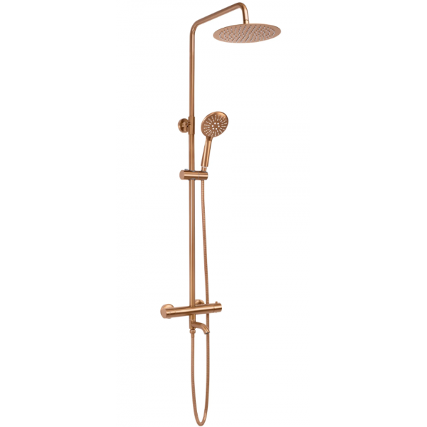 Душевой гарнитур REA LUNGO BRUSHED COPPER с термостатом и изливом