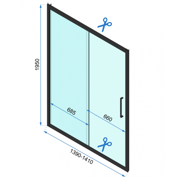 Душова кабіна REA RAPID SLIDE 90x140 BLACK