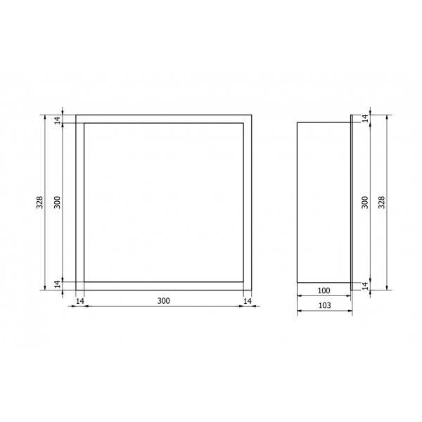 Вбудована полиця MEXEN X-Wall-R 30 WHITE з обідком