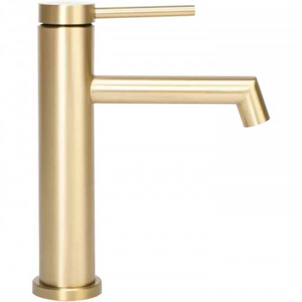 Смеситель для раковины (умывальника) REA FOSS BRUSHED GOLD золотой матовый низкий