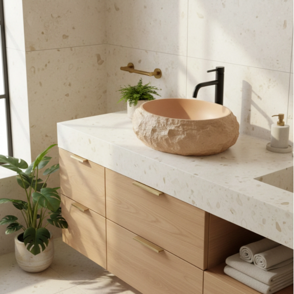 Умывальник (раковина) REA MIKA LIGHT TERRACOTTA MATT накладной