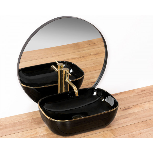 Умивальник (раковина) REA BELINDA BLACK GOLD EDGE накладний *