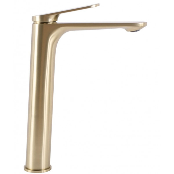 Смеситель для раковины (умывальника) REA MARCO BRUSHED GOLD высокий