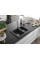 Гранітна кухонна мийка MEXEN CARLOS BLACK GRANITE + сифон CHROME