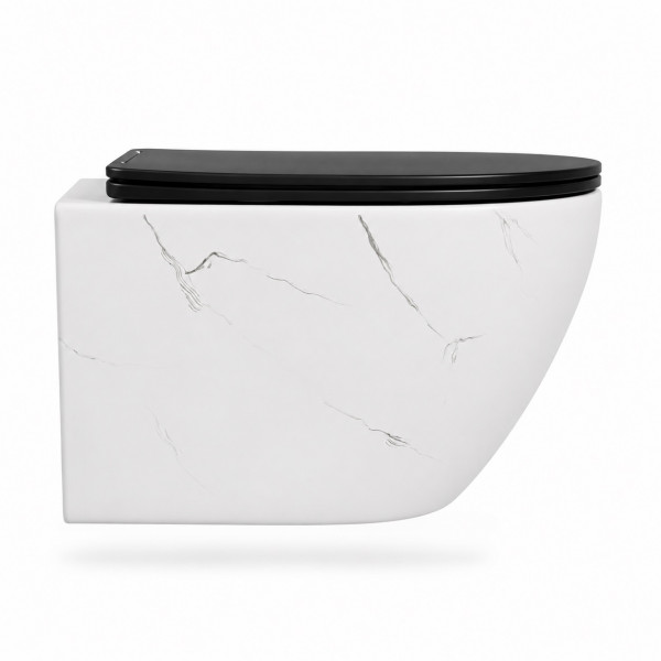 Подвесной унитаз VBI VULCANO WHITE STONE MATT TORNADO