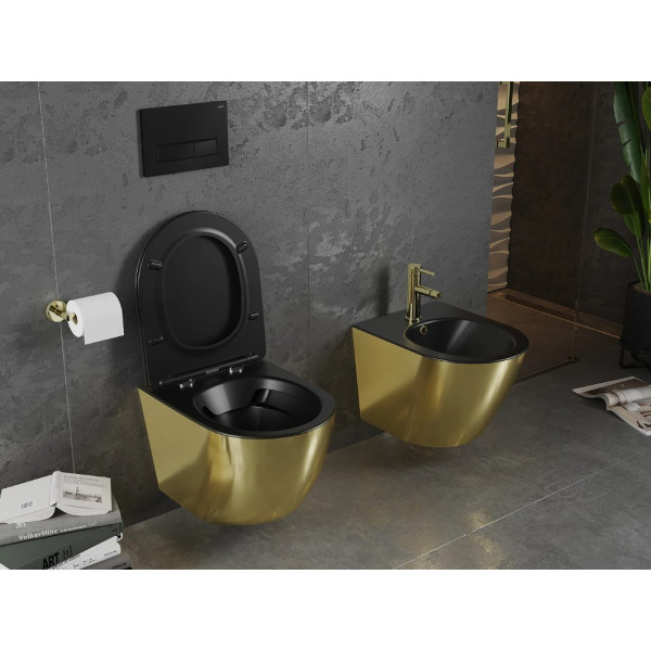 Підвісний унітаз MEXEN LENA GOLD BLACK MATT *