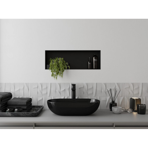 Вбудована полиця MEXEN X-Wall-NR 60x20 BLACK без обідка